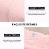 Modern Teddy Velvet Ottoman – Footrest, Vanity Stool, and Shoe Bench for Makeup Room, Living Room, Entryway, and Office Décor(Pink) - 3 of 4