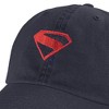 Superman 2025 Monochrome Shield Embroidery Official Dad Hat The U18 Adjustable RelaxedFit Cap, Navy - 4 of 4