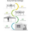 10x10 Pop Up Canopy Tent with 4Pcs Sidewalls, Portable Instant Canopy with 4 Stakes, 4 Ropes, 4 Sandbags for Patio, Outdoor, Camping - 2 of 4