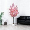 Pink Cherry Blossom Tree in Nursery Pot, Realistic Tall Wishing Tree Fake Cherries Flower, Indoor Outdoor Pink Large Plants - 3 of 4