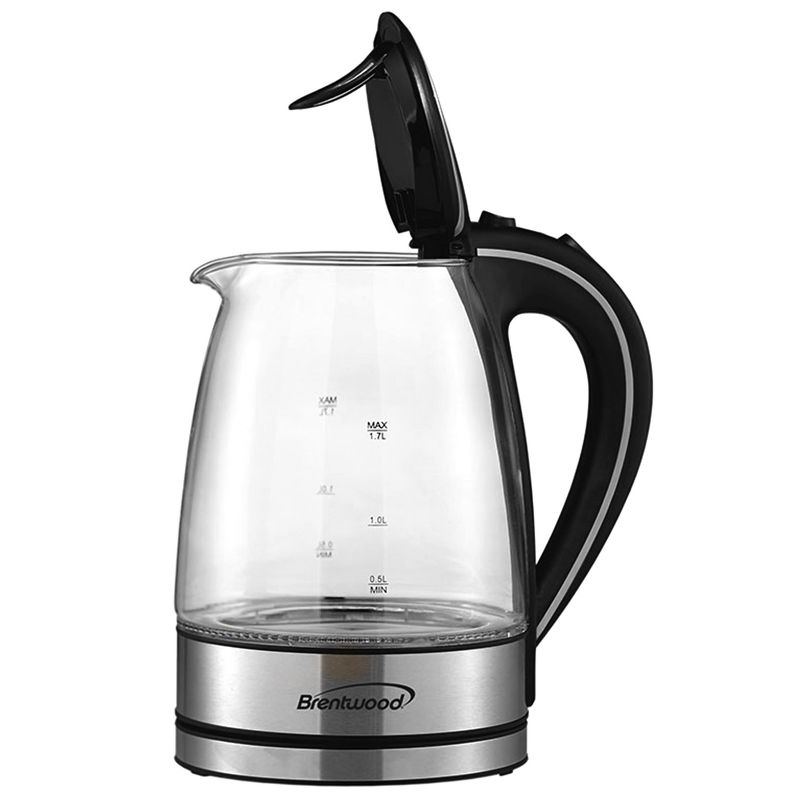 Brentwood 1.7L Tempered Glass Tea Kettle in Black, 5 of 8