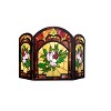 Chloe Lighting Iggy Tiffany-Glass Floral Design 3pcs Folding Fireplace Screen 42"Wide - 2 of 4