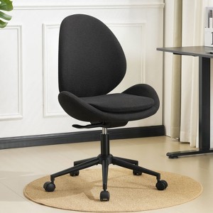 Furniliving Luxury Chenille Swivel Desk Chair with Ergonomic