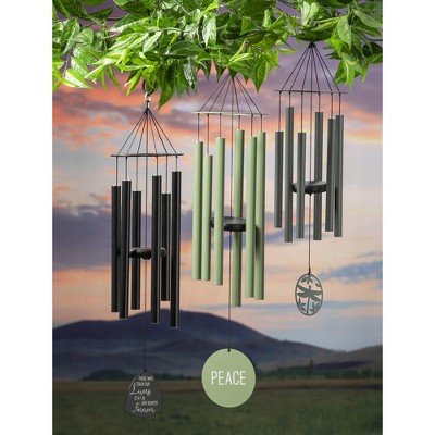 27" Gray Laser Cut Metal Hand Tuned Wind Chime with Dragonfly