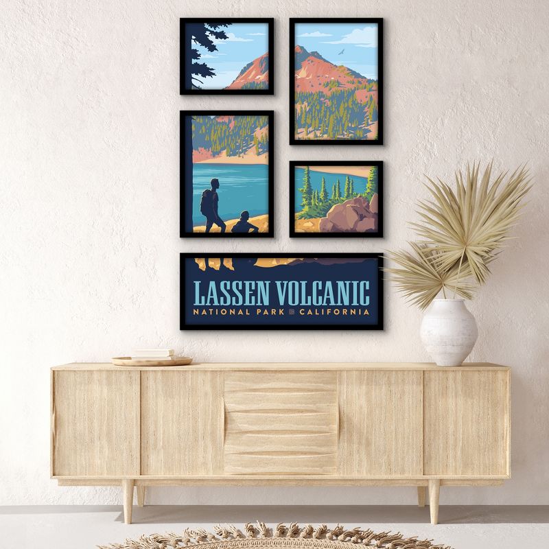 Americanflat Lassen Volcanic National Park 5 Piece Grid Wall Art Room Decor Set - Vintage landscape Modern Home Decor Wall Prints, 2 of 6