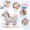 BABYYER Baby Rocking Horse, Stuffed Plush Ride-on Rocking Animal, Cute Donkey Rocker Toy with Sound, Wood Base Seat and Safety Belt for 18-36 Months - 2 of 4