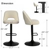 Swivel Bar Stools with Backs, 24"-32" Adjustable Height Bar Stools, Set of 2 Upholstered Seats with Black Base-The Pop Home - 4 of 4