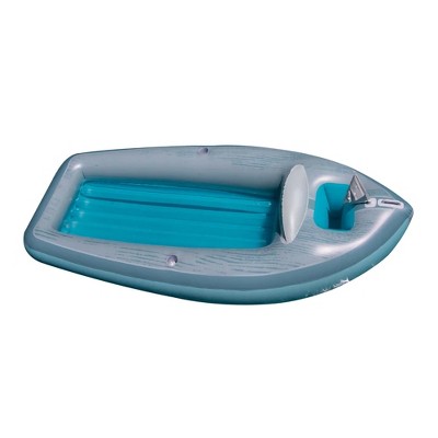 Swimline 90135 Classic Inflatable Cruiser Boat Pool Float with 2 Cup Holders, Built-in Ice Chest, and 3 Carry Handles, Blue