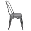 Merrick Lane Banks Indoor/Outdoor Stacking Metal Dining Chair with Single Slat Back and Distressed Powder Coated Finish - 3 of 4