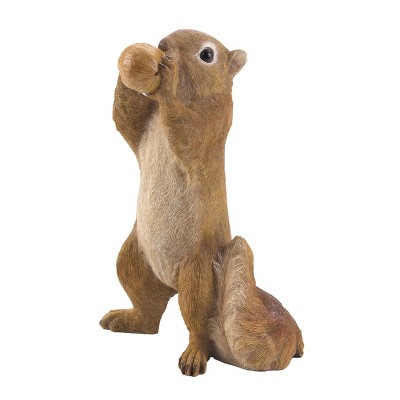 5.5" Polyresin Eating Walnut Squirrel Garden Figurine Brown - Zingz & Thingz