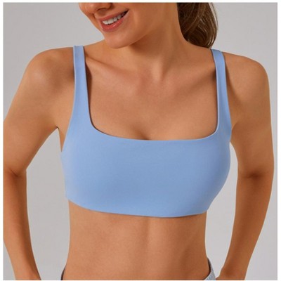 Women's Light Strappy Sports Bra - Low Cut Cute Tank Tops Fitness Running Gym  Bodisuit