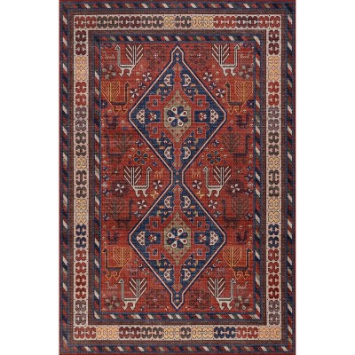 Nuloom Damaris Spill Proof Treated Medallion Pet Friendly Premium Machine Washable Area Rug