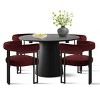 5 Piece Dining Set for 4, Black Extendable Dining Table with 4 Upholstered Velvet Dining ArmChairs for Dining Room,Kitchen-Maison Boucle - 2 of 4