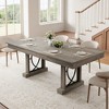 Dining Table for 6-8 with 2 Drawers, Wooden Kitchen Table with Double Pedestal & Large Tabletop, 8 Ft Large Rectangular Dinner Table for Kitchen - 2 of 4