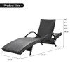 80'' Outdoor Wicker Chaise Lounge Chairs Set of 2, Patio Rattan Reclining Chair Pull-out Side Table Adjustable Backrest Ergonomic Wave Design - 3 of 4
