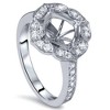 Pompeii3 1/2ct Antique Halo Diamond Engagement Ring Setting 14K White Gold - 2 of 4
