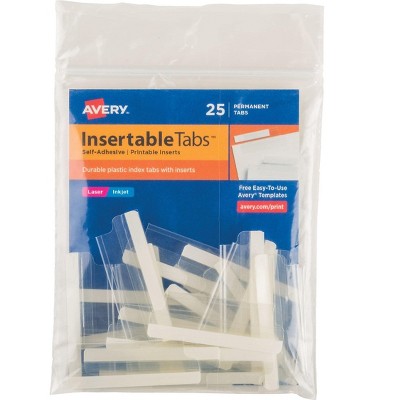 Avery Self-Adhesive Tabs with Printable Inserts 2" Clear 25/Pack (16241) 113373