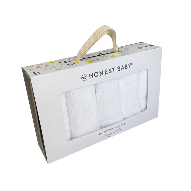 Honest Baby 10pk Organic Cotton Washcloth - White, 4 of 5