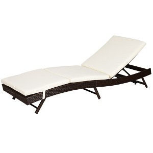 Cesicia 78.75" x 28" x 35" Patio Chaise Lounge, with 5 Position Adjustable Backrest & Cushion - 1 of 4