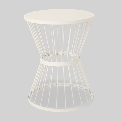 Wrought Iron Patio Side Table - White - Christopher Knight Home