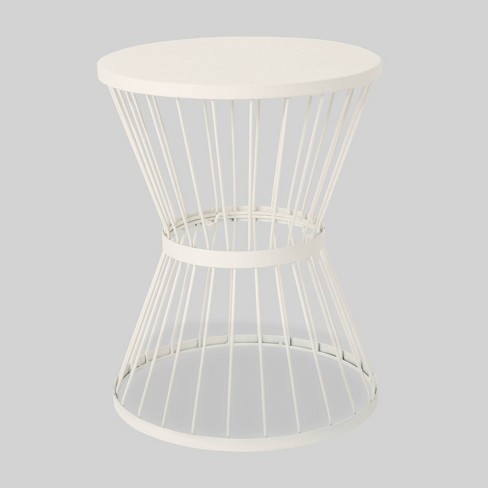 Wrought Iron Patio Side Table White Christopher Knight Home Target