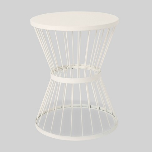 Wrought Iron Patio Side Table White, Wrought Iron Patio Side Table