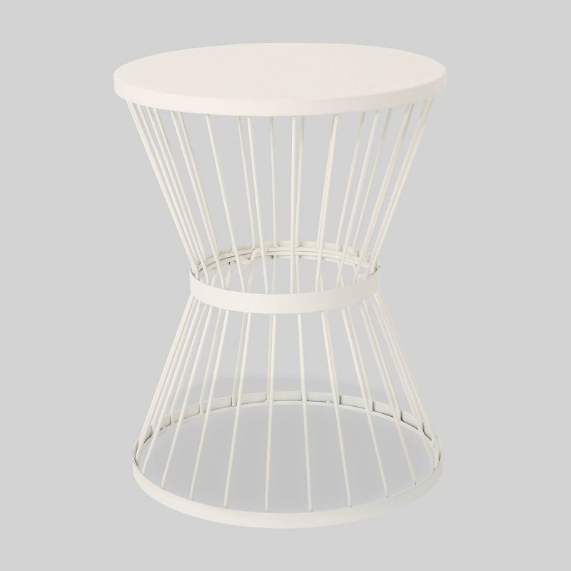 Wrought Iron Patio Side Table - White - Christopher Knight Home, 1 of 9