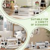 SKRAN 3-Piece Kids Table and Chair Set, 2 in 1 Toddler Table and Chair Set with Reversible Tabletop Blackboard,Storage & Bookshelves for Playroom,Gray - 4 of 4