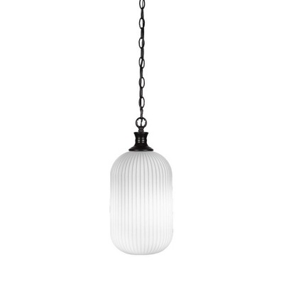 Toltec Lighting Carina 1 - Light Pendant in  Matte Black with 8.25" Opal Frosted Shade