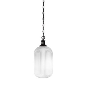 Toltec Lighting Carina 1 - Light Pendant in  Matte Black with 8.25" Opal Frosted Shade - 1 of 1