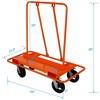 NAYSAYE Hand Truck Dolly Heavy Duty Drywall Sheet Cart Panel Dolly with 2400lb Capacity for Warehouse and Workplace, Orange, 23.5"*48"*68" - 3 of 4