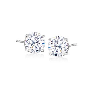 Ross-Simons 2.00 ct. t.w. CZ Stud Earrings in 14kt White Gold - 1 of 4
