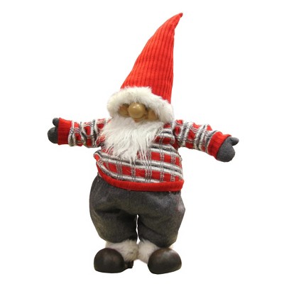 Northlight 28" Red and Gray Christmas Standing Santa Gnome Christmas Figurine