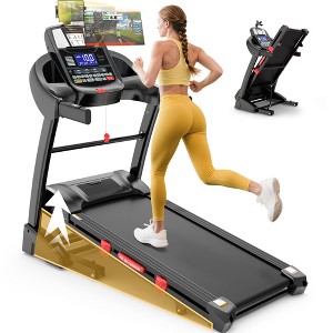 3-in-1 Folding Treadmill for Home 10mph, 4.8HP Running Treadmills with 15% Auto Incline, 400lbs Capacity, 71Programs, 18'' Wide Deck, Knee Support - 1 of 4