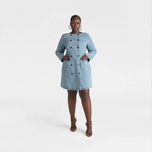 KBB by KAHLANA Women's 'The Tuxedo Mini Dress' - Vintage Wash - 1 of 2