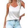 Ekouaer Womens Silk Satin Tank Tops V Neck Camisole Spaghetti Strap Top Summer Basic Blouse - 2 of 4