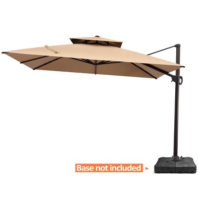 Pellebant 10FT Square Adjustable Offset Cantilever Hanging Patio Umbrella