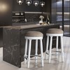 26" Counter Height Bar Stools Set of 2, 360¡ã Swivel Wooden Barstools with Fabric Upholstered Seat, Kitchen & Dining Accent - 2 of 4
