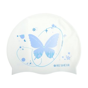 Unique Bargains Silicone Waterproof Butterfly Star Swim Cap 1 Pc - 1 of 4