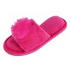 CTM Girl's Soft Pom Open Toe Slide Slippers - 3 of 4