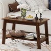 Modern Farmhouse Coffee Table with Storage Shelf, 2-Tier Rectangular Center Table - 2 of 4