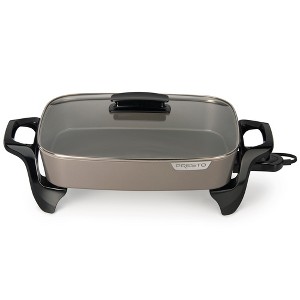 Presto Electric Skillet with Tempered Glass Lid, Nonstick Kitchen Appliance Multi-Cooker, Electric Pot for Cooking, 16 Inches, Gray - 1 of 4