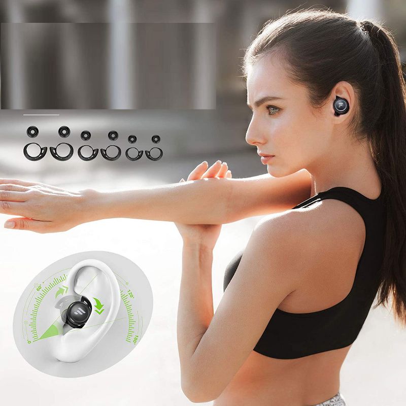 Letsfit Wireless Sports Earbuds with Mic and Drop-Safe Fit Designed for Workout T20, 2 of 7
