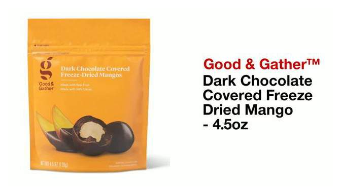 Dark Chocolate Covered Freeze Dried Mango - 4.5oz - Good &#38; Gather&#8482;, 2 of 8, play video