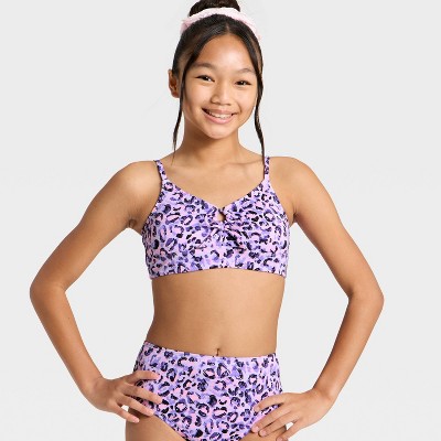 Art Class Girls' Leopard Dreams Bikini Set - art class™ Purple M — фото 3