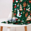 Velvet Christmas Snowman and Falling Snowflake Pattern Short Curtains - 3 of 4