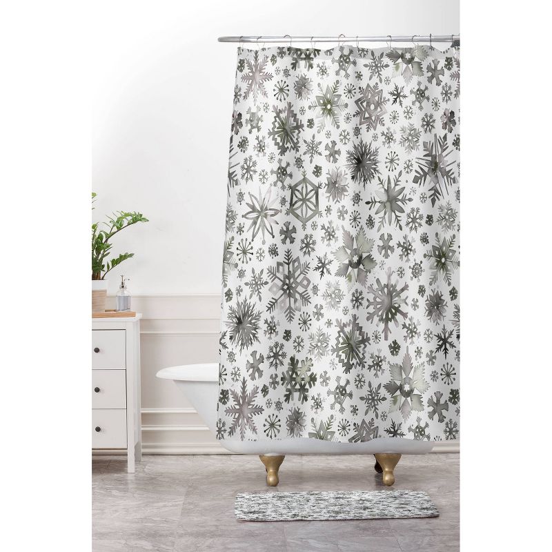 Ninola Design Winter Stars Snowflakes Christmas Shower Curtain Gray - Deny Designs, 4 of 5