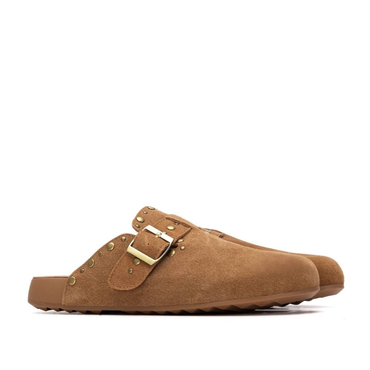 Женские сабо XTI Women's Suede Clog Mule Flats 145121 Camel 8 — фото 4
