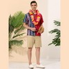 Lars Amadeus Men's Summer Striped Patchwork Short Sleeves Button Down Hawaiian Shirt - 3 of 4