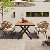 5 Pieces Contemporary Outdoor Patio Dining Set with PE Rattan Chairs and Plastic Wood Table - 2 of 4